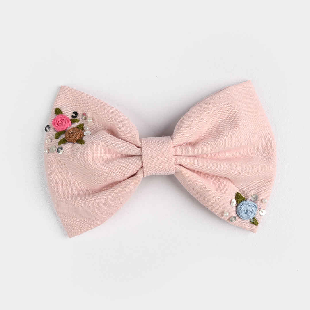Handmade Embroidered Bow Hair Pin