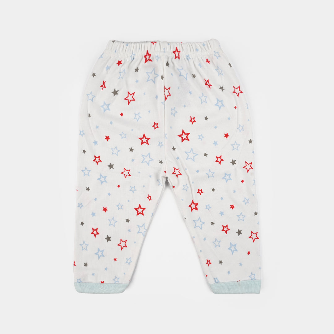 Infant Front Open Suit (Star) - White/Blue
