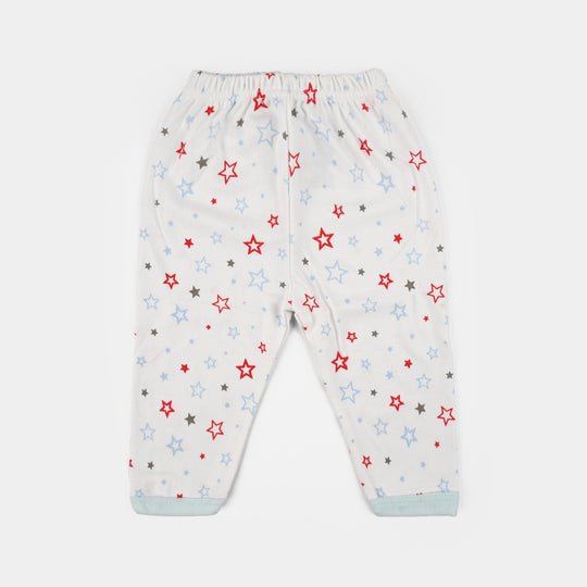 Infant Front Open Suit (Star) - White/Blue