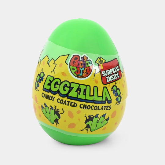 Eggzilla w/Candy Coated Chocolates, Toy, Puzzle & Sticker-Green