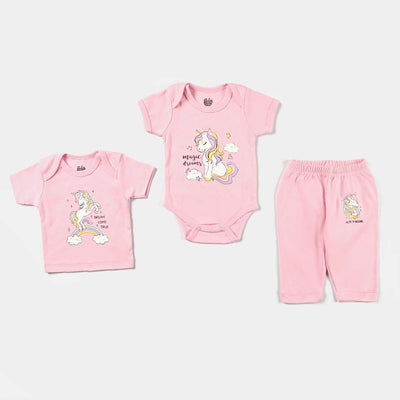 Infant Girls Cotton Interlock 7 Piece Set-mIX