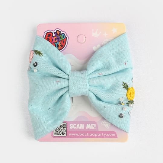 Handmade Embroidered Bow Hair Pin