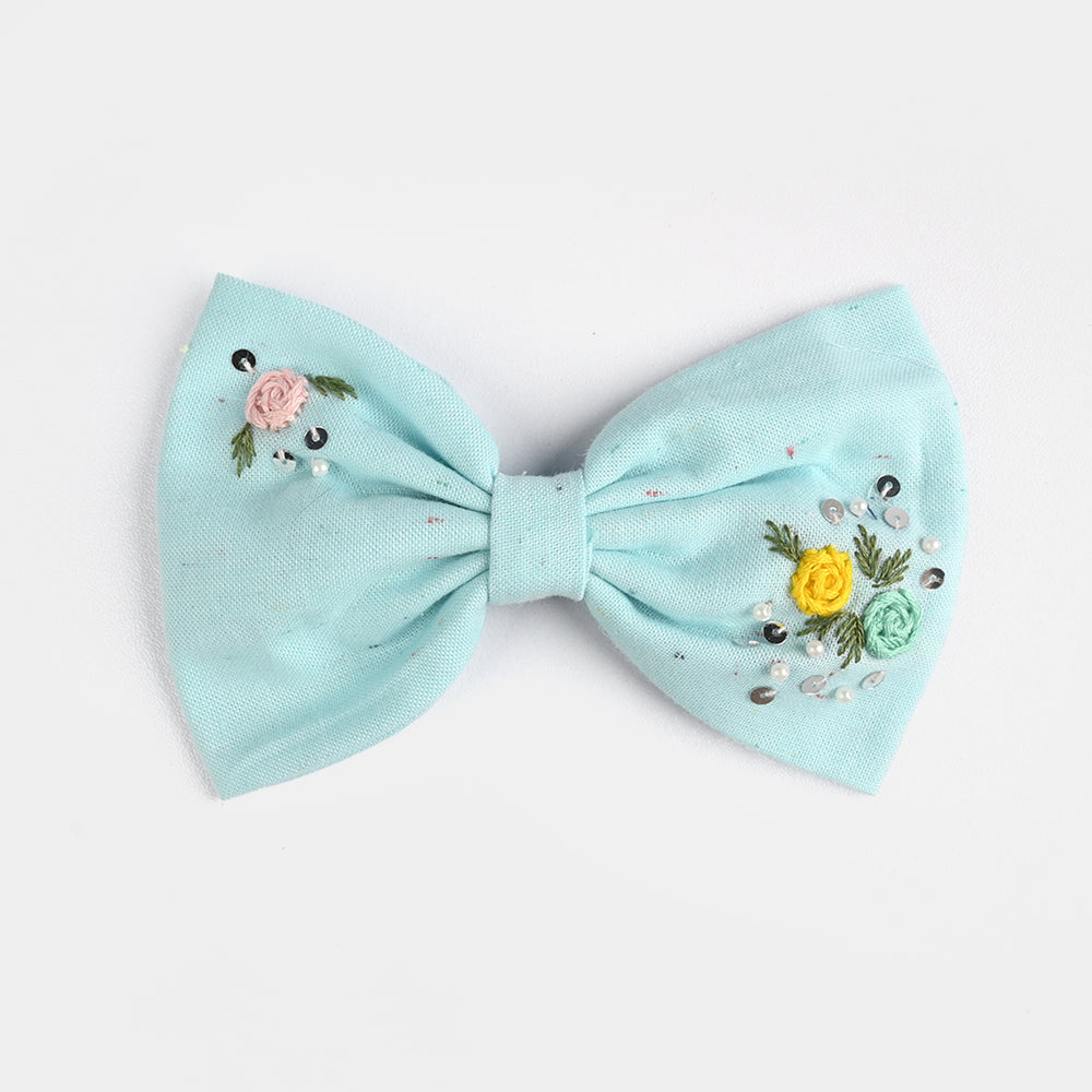 Handmade Embroidered Bow Hair Pin