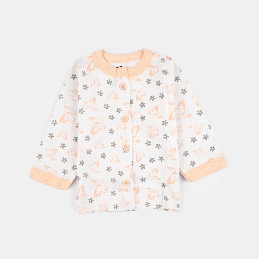 Infant Front Open Suit Butterfly Peach