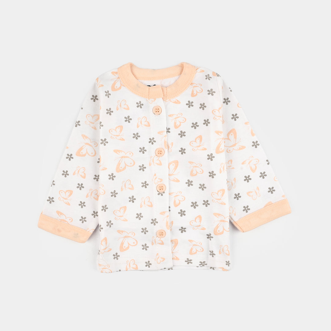 Infant Front Open Suit Butterfly Peach