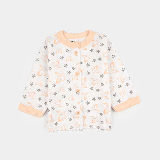 Infant Front Open Suit Butterfly Peach