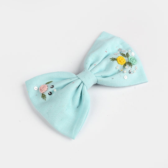 Handmade Embroidered Bow Hair Pin