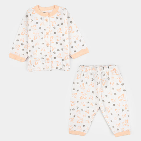 Infant Front Open Suit Butterfly Peach