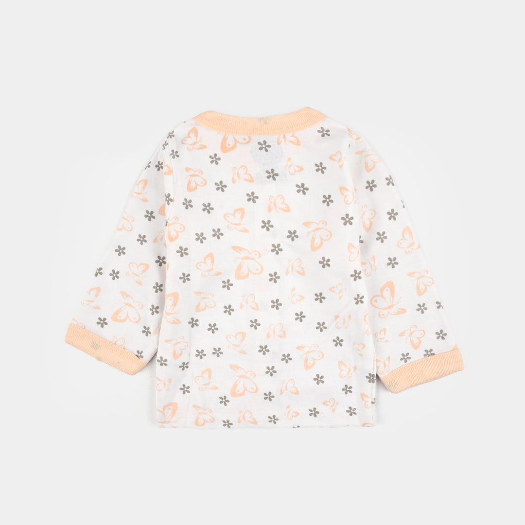 Infant Front Open Suit Butterfly Peach