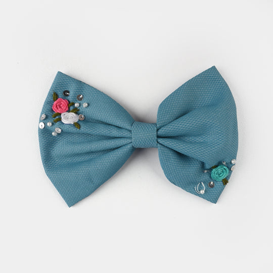 Handmade Embroidered Bow Hair Pin