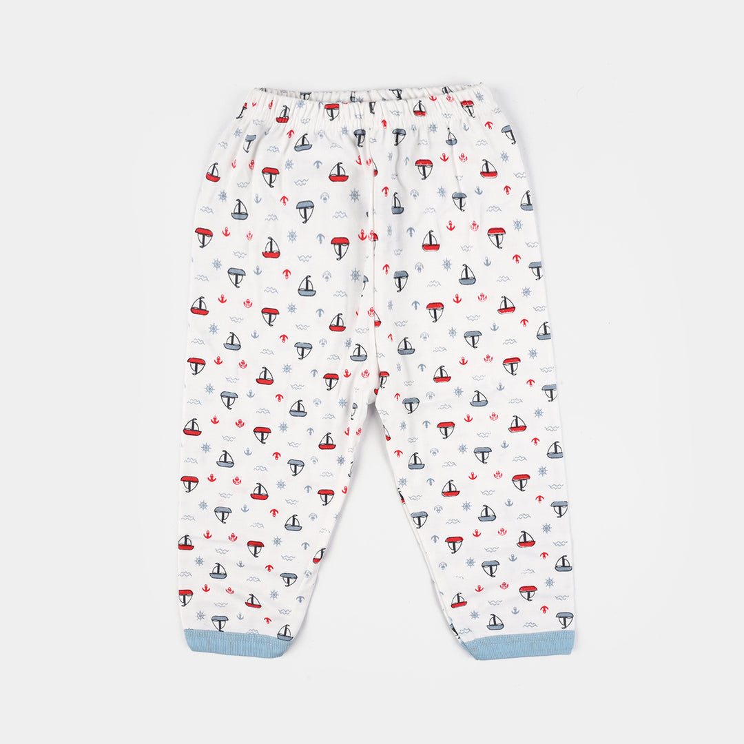 Infant Front Open Suit (Ship) - White/Blue