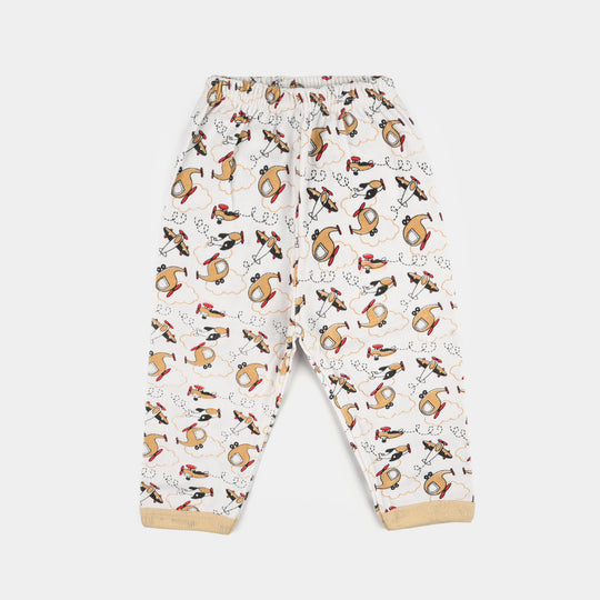 Infant Front Open Suit (Helicopter) - White/Yellow