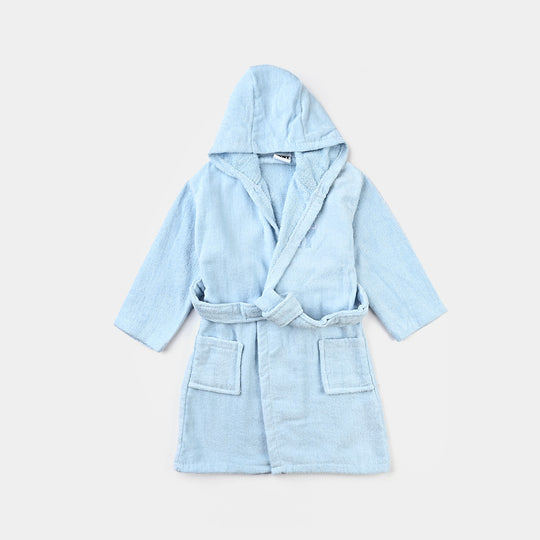 Kids Bathrobe Embroidery Blue