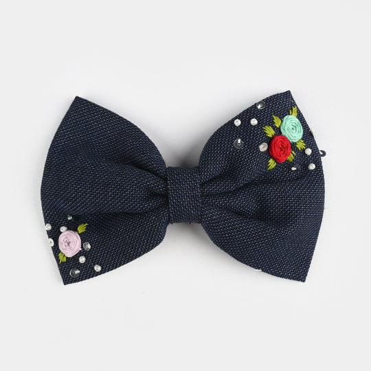 Handmade Embroidered Bow Hair Pin