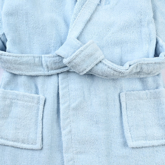 Kids Bathrobe Embroidery Blue