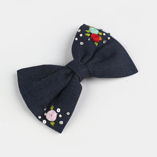 Handmade Embroidered Bow Hair Pin