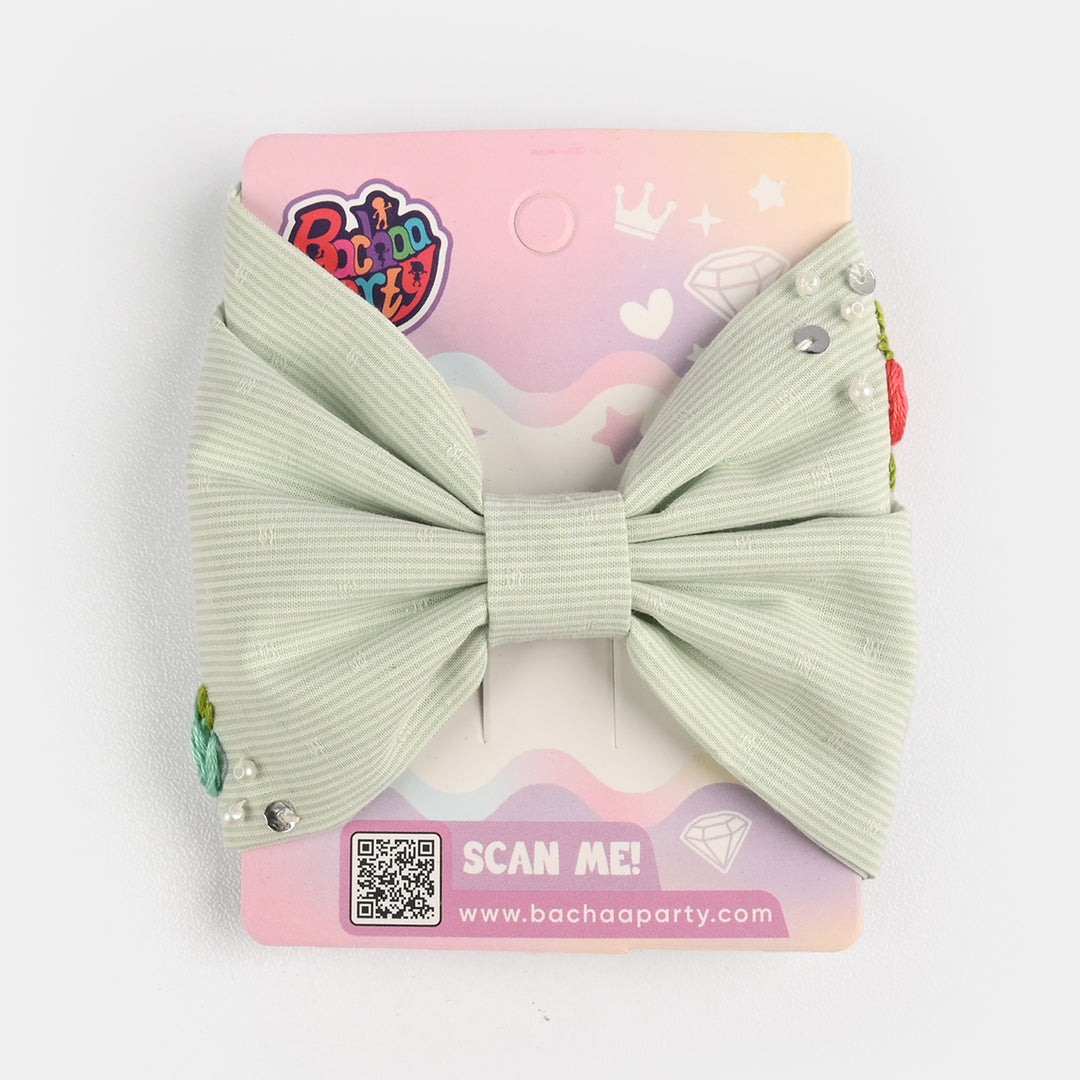Handmade Embroidered Bow Hair Pin