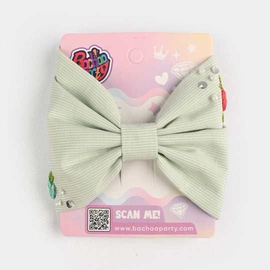 Handmade Embroidered Bow Hair Pin