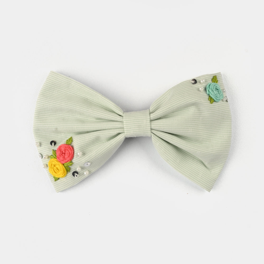 Handmade Embroidered Bow Hair Pin