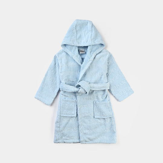 Kids Bathrobe Jacquard Blue