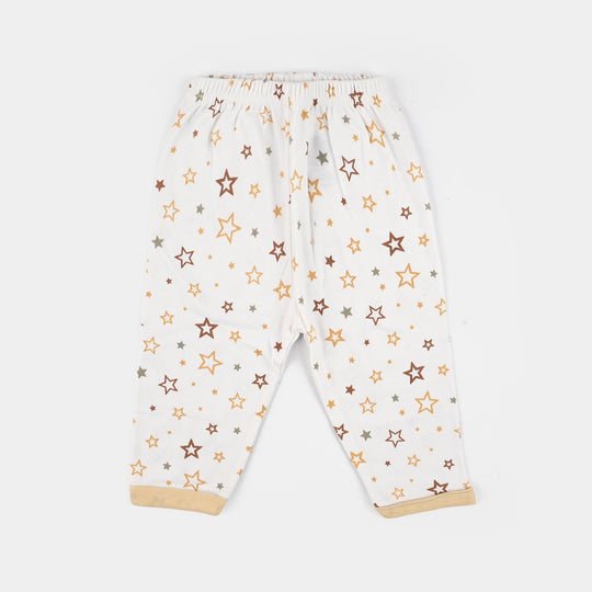 Infant Front Open Suit (Star) - White/Sand