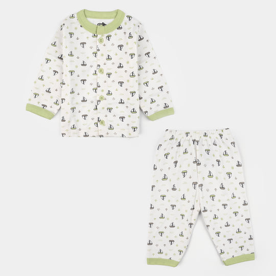 Infant Front Open Suit (Ship) - White/Green