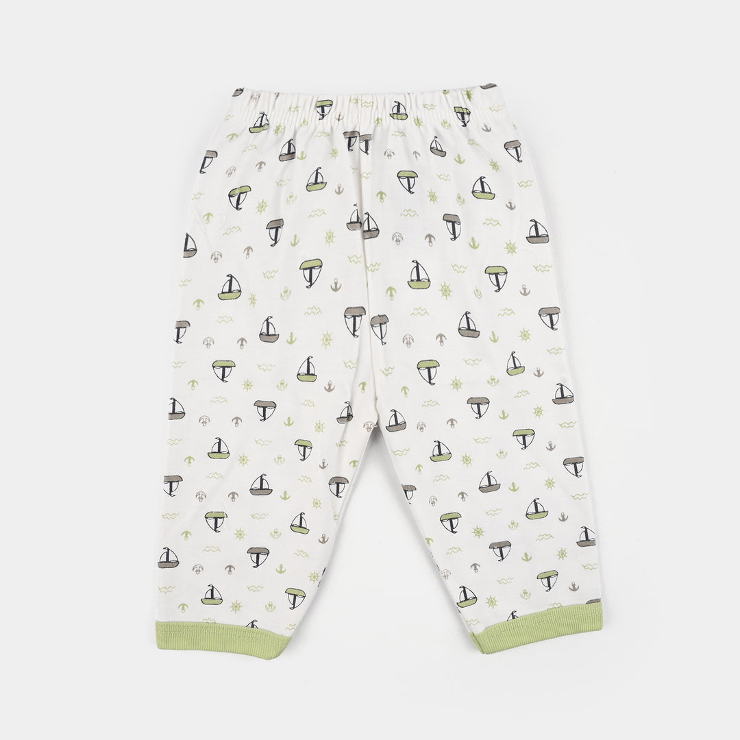 Infant Front Open Suit (Ship) - White/Green