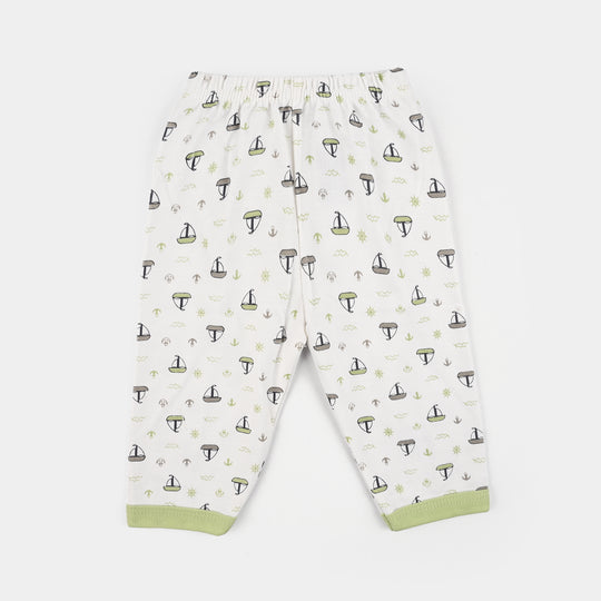 Infant Front Open Suit (Ship) - White/Green
