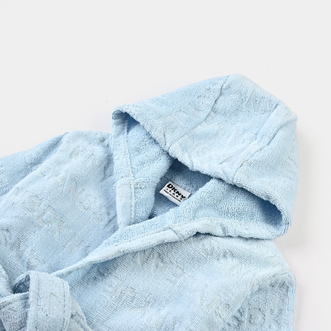 Kids Bathrobe Jacquard Blue