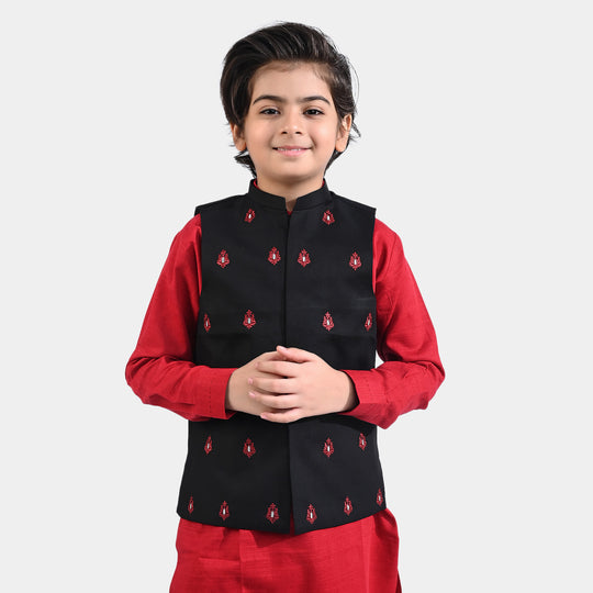 Boys Oxford Waistcoat EMB -BLACK