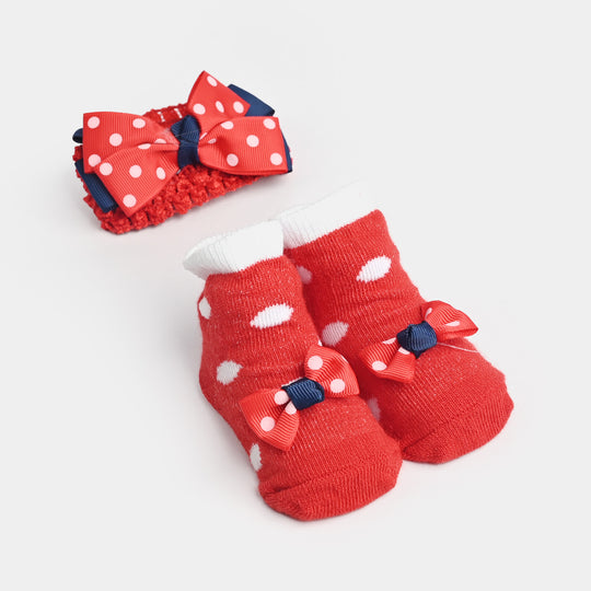 Baby Socks Booties with Headband | 3-12M