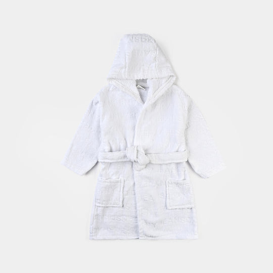 Kids Bathrobe Jacquard White