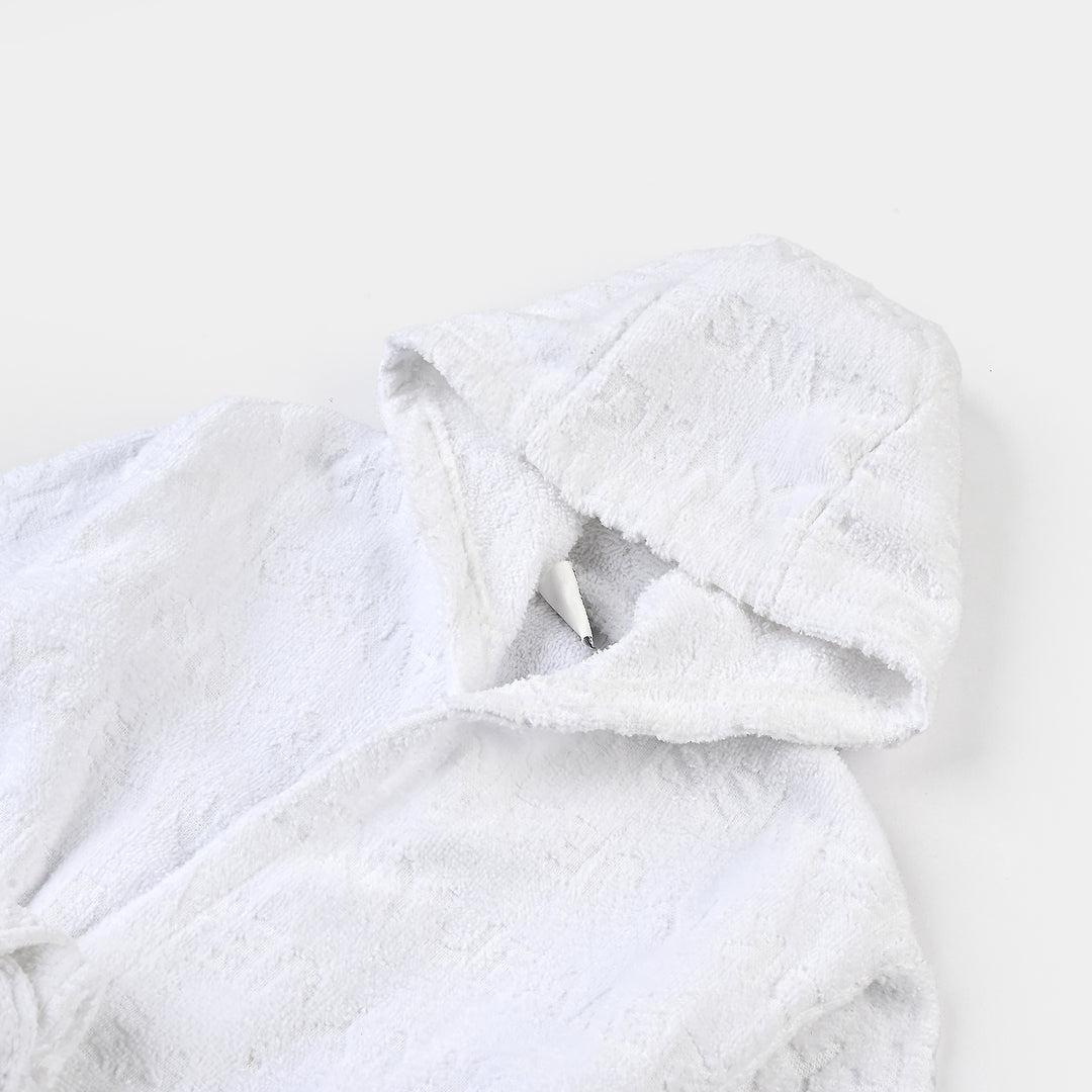 Kids Bathrobe Jacquard White