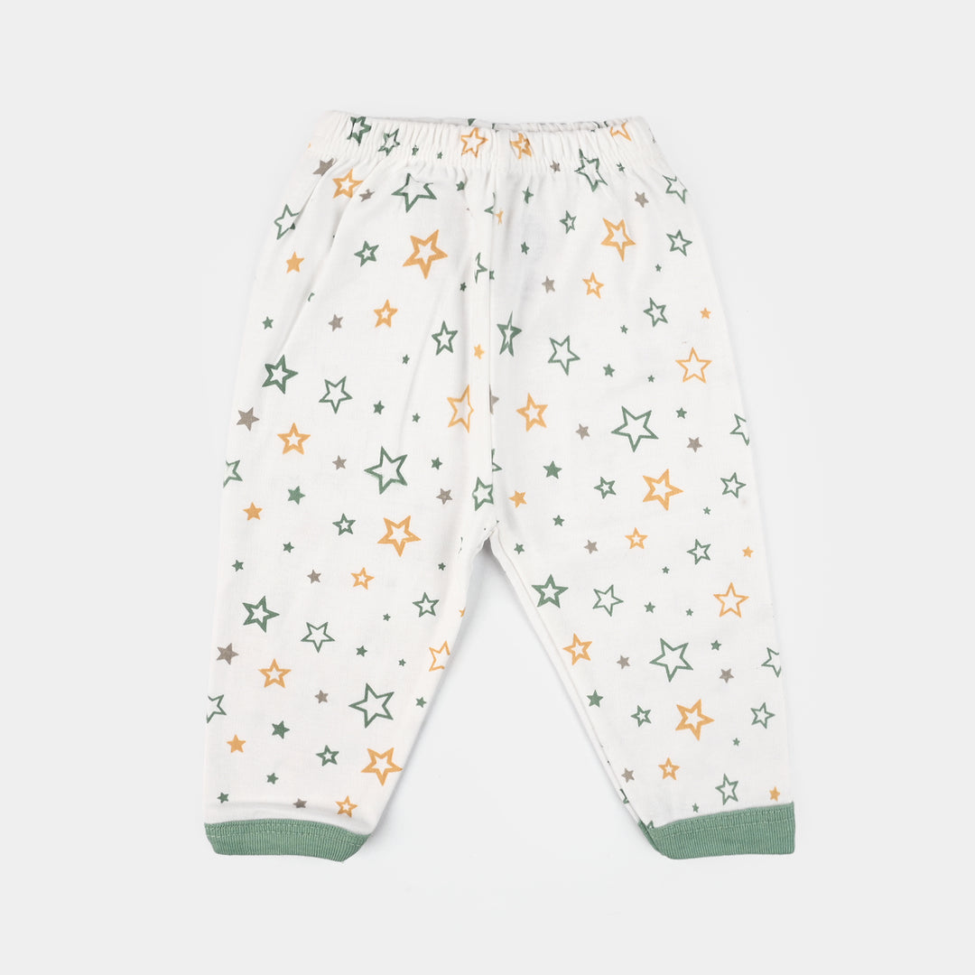 Infant Front Open Suit (Star) - White/Green