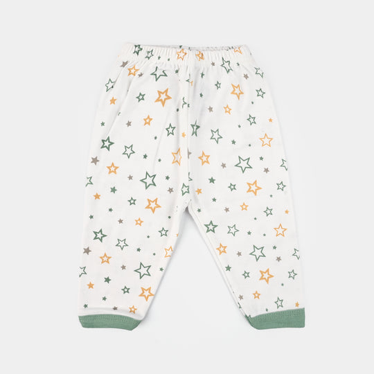 Infant Front Open Suit (Star) - White/Green