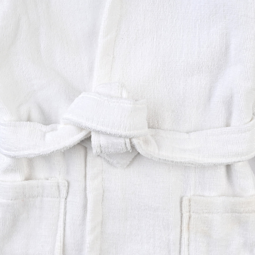 Kids Bathrobe Embroidery White