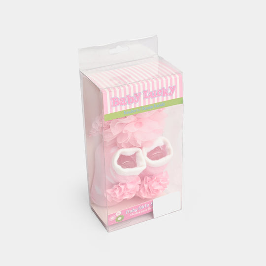 Baby Socks Booties with Headband | 3-12M