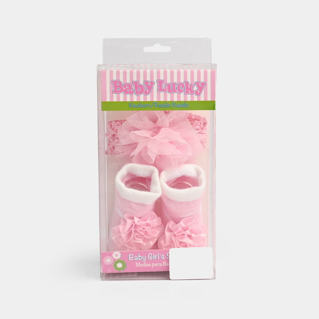 Baby Socks Booties with Headband | 3-12M