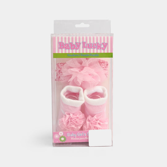 Baby Socks Booties with Headband | 3-12M