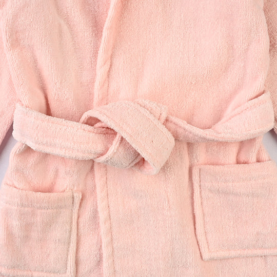 Kids Bathrobe Embroidery Pink