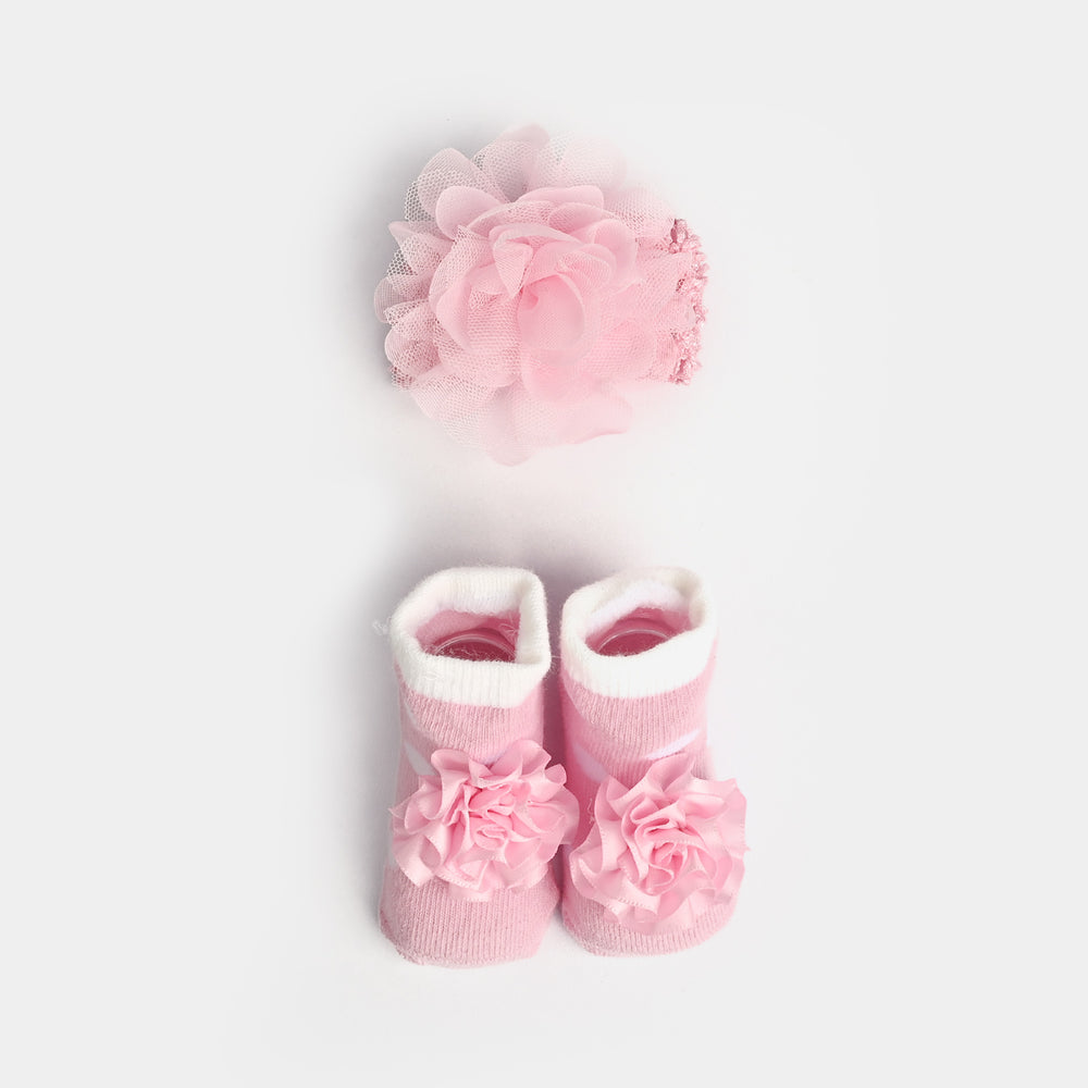Baby Socks Booties with Headband | 3-12M