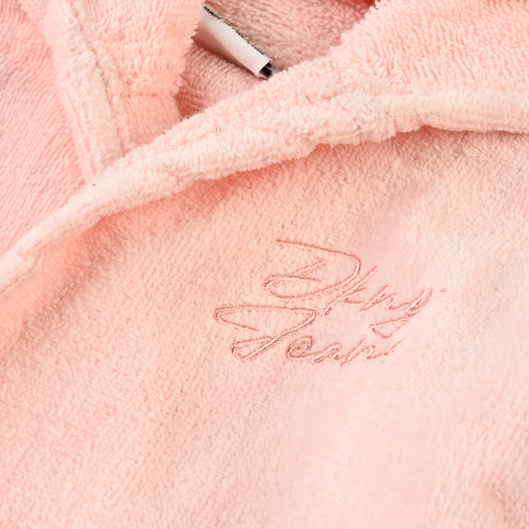 Kids Bathrobe Embroidery Pink