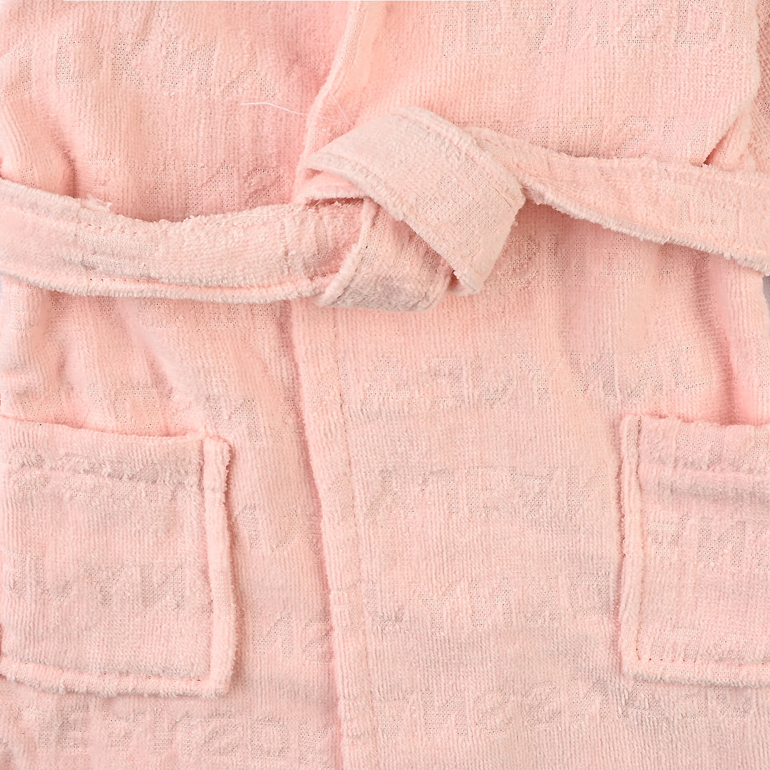 Kids Bathrobe Jacquard Pink