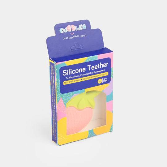 Soft Fruit Twins Color Full Silicon Teether-Strawberry