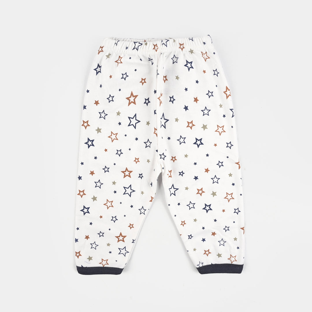 Infant Front Open Suit (Star) - White/Black