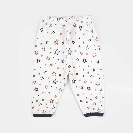 Infant Front Open Suit (Star) - White/Black