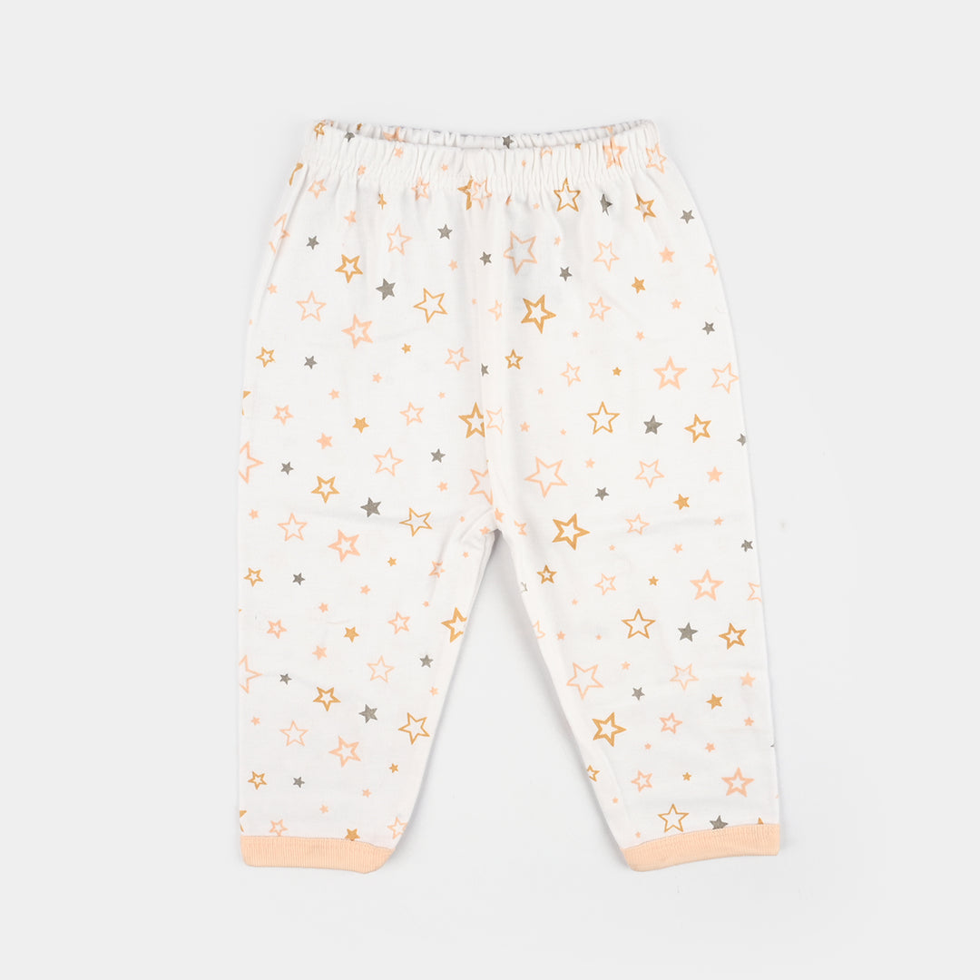 Infant Front Open Suit (Star) - White/Peach