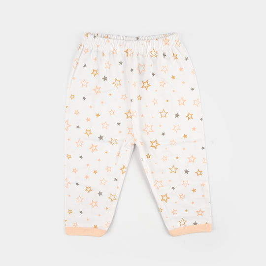 Infant Front Open Suit (Star) - White/Peach