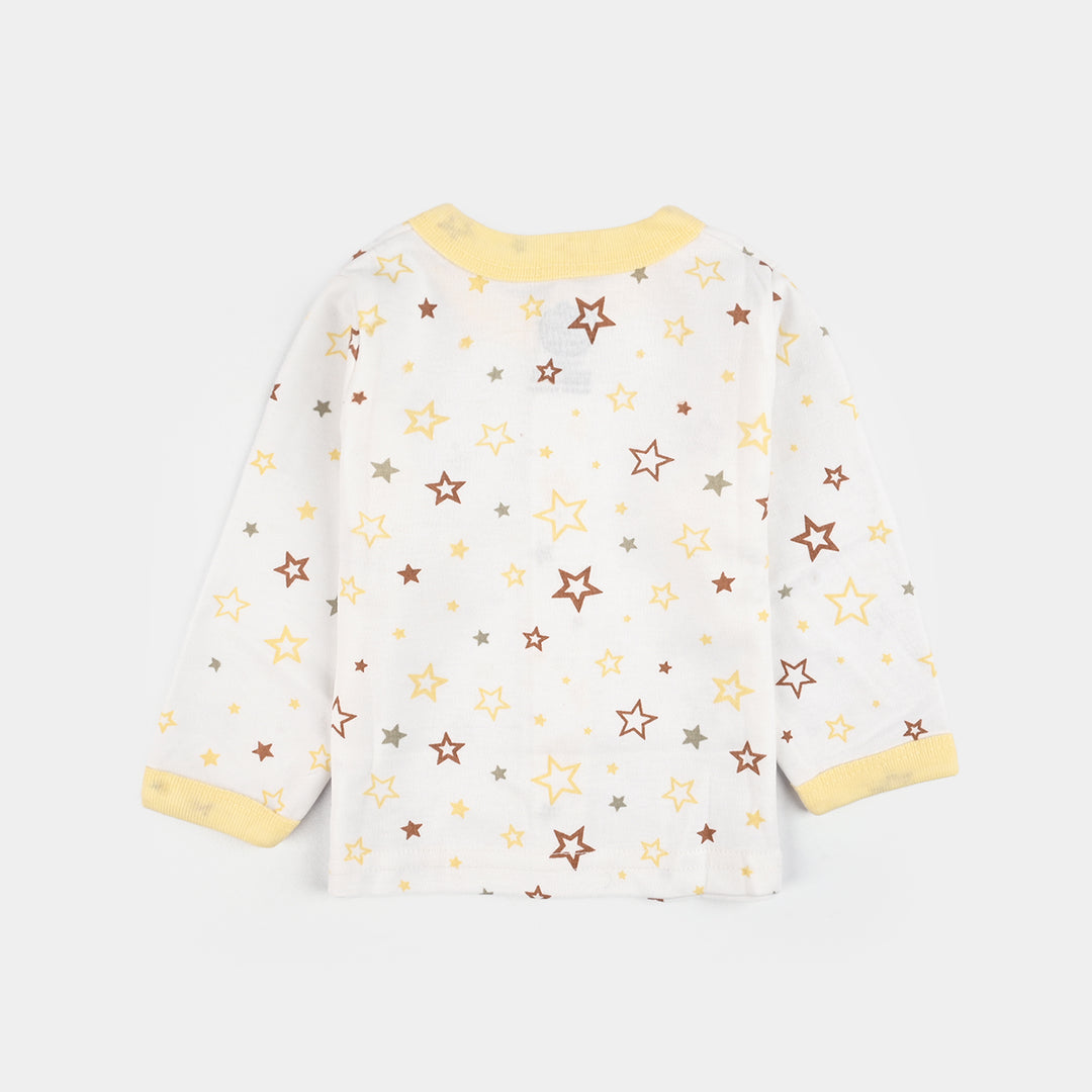 Infant Front Open Suit (Star) - White/Yellow