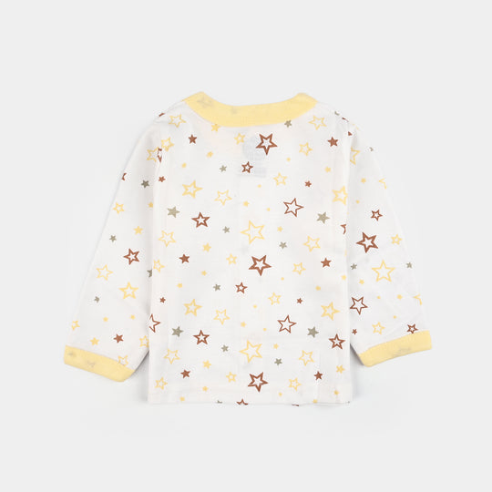 Infant Front Open Suit (Star) - White/Yellow